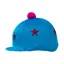 Pom Pom Hat Cover With Glitter Star Pattern - Turquoise/Pink Stars